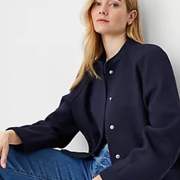 Ann Taylor Twill Bomber Jacket‎ - Picture 2 of 14